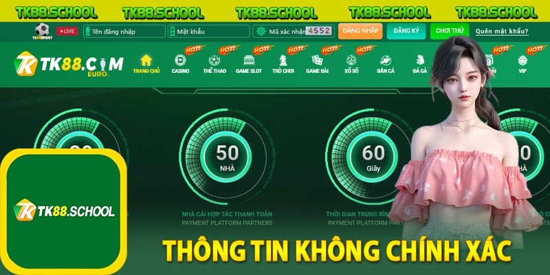 Thông tin không chính xác